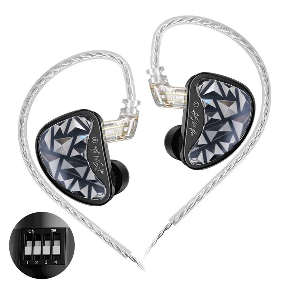 KZ AS24 PRO 24 jednostki hybrydowe, ulepszony sterownik zbalansowanej armatury, przewodowe IEM, regulowane słuchawki douszne, HiFi Stereo Bass Izolacja szumów zestaw słuchawkowy do PC