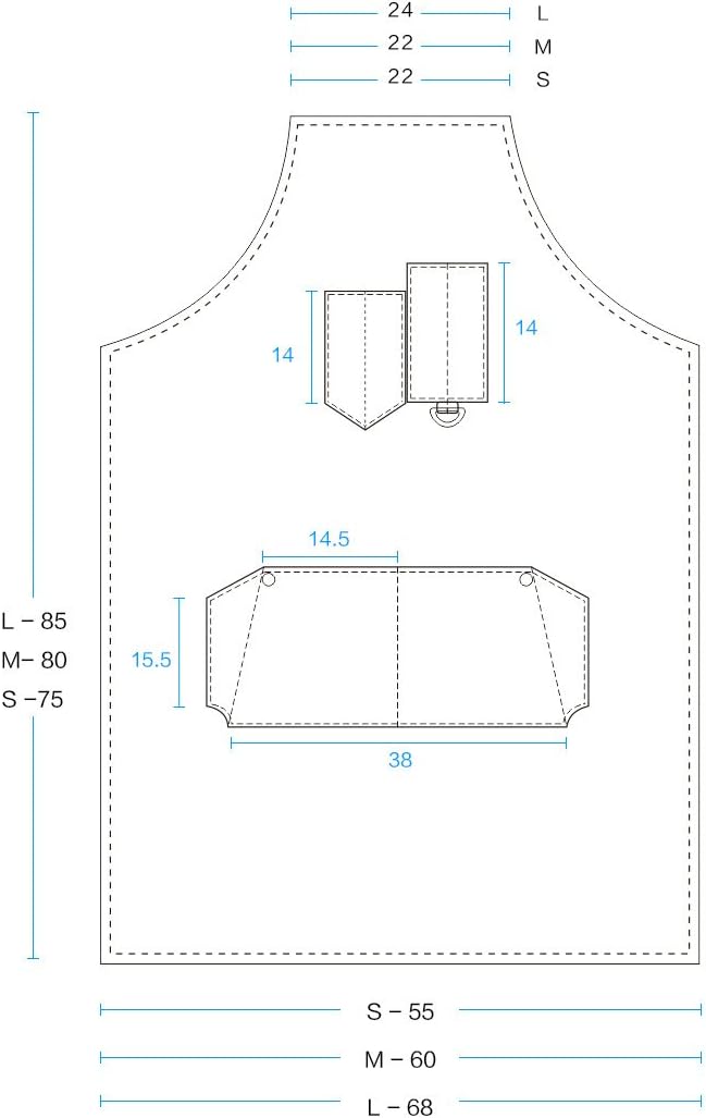 S M L Size Work Utility Apron Leather Strap Custom Black denim Apron for Men Barbershop Hairdresser Women Kitchen Personalized Barbershop Coffee Apron Utility Apron With Pockets (L, BLACK)