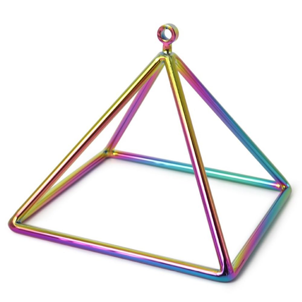 Piramide di Cristallo di Quarzo, Strumento Musicale for Meditazione con Guarigione Sonora Potenziata, for Meditazione con Guarigione Sonora, con Percussore di Cristallo(6 inch)