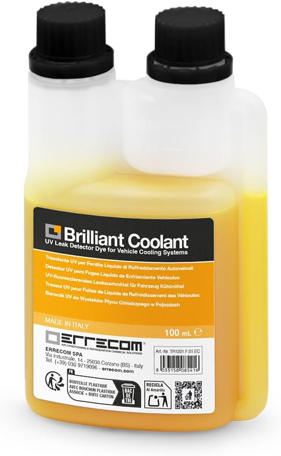 ERRECOM Brilliant Coolant – 100 ml, Car Radiator Coolant Cooling System UV Leak Detector Dye
