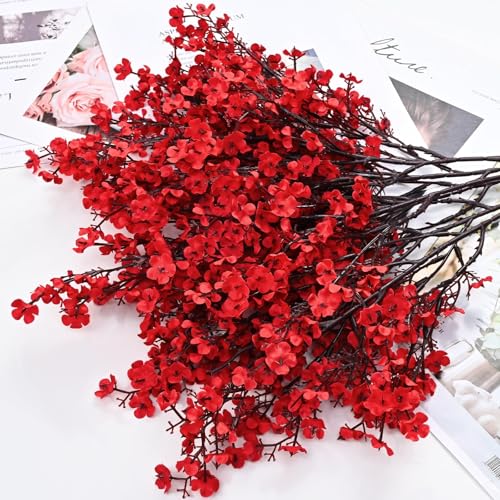 of baby breathing artificial flowers red with realistic texture artificial gypsum flowers silk-like fabric flowers suitable for home wedding bouquets flower arrangements party table c