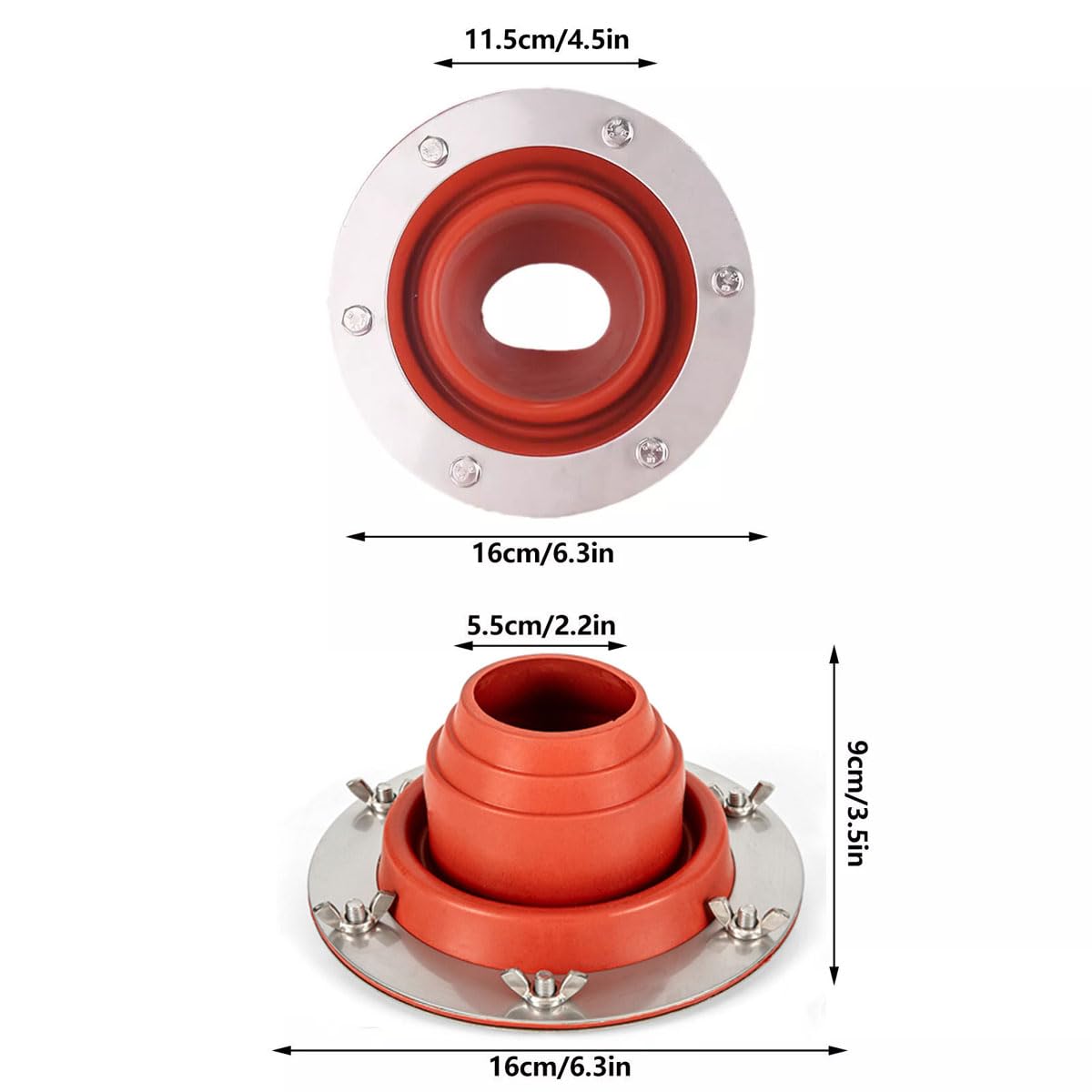ACESOME Tent Flashing Kit, Heat Resistant Tent stove Jack Kit, with Silicone Pipe Resistant +Stainless Steel Base - Image 2