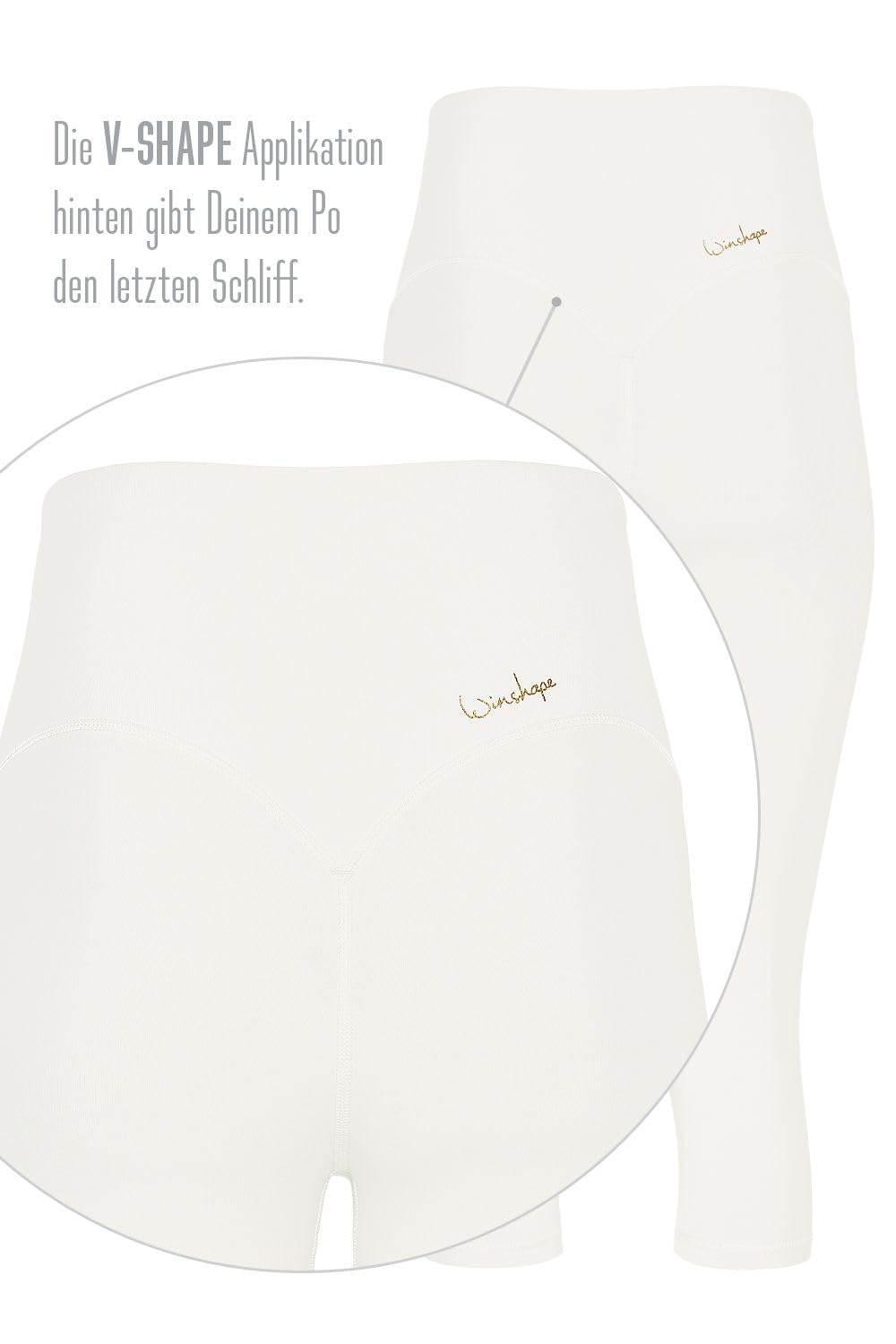 WINSHAPE Damskie legginsy Winshape Functional Comfort ¾-Tights Hwl217c "high waist" z aplikacją w kształcie litery V i ściągaczem Core-Band