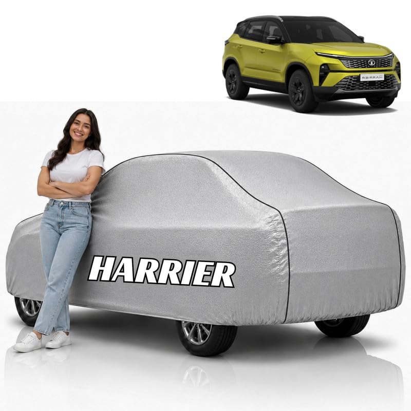 Image of Mind-Blowing 2026 100% Waterproof Harrier Car Cover | Polyester Car Body Cover for Rain & Sun | UV Protection, Dustproof, Scratch Resistant, Windproof, Heat Resistant, Custom Fit (Silver)