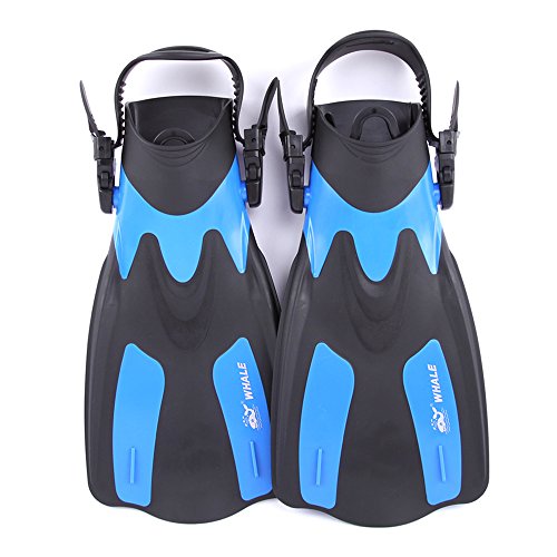 SIUKE Nadadeiras de natação adultos curtas snorkel Swim Flippers Fins com salto ajustável Esportes A