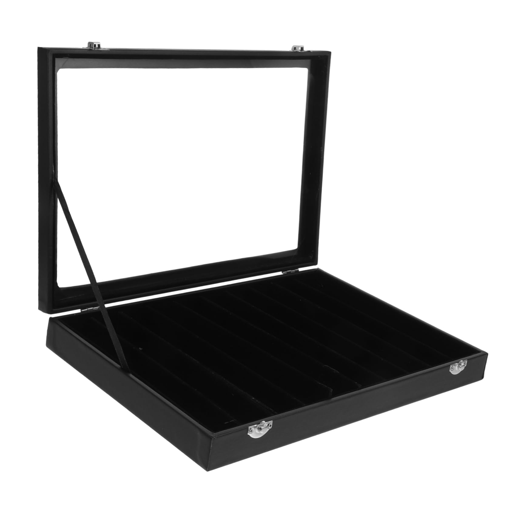Cabilock Caja Organizadora de Collares Estuche para Collar Tapa de Vidrio y 10 Compartimentos para Pendientes y Aretes Uso Hogar