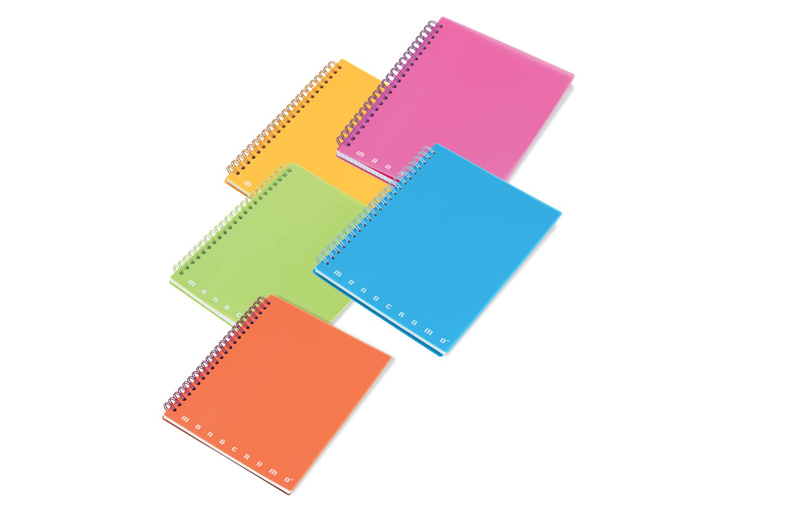 Pigna Pack of 5 Maxi Skip Monochrome PPL Fluo, Spiral Block, f.to A4, Squares 5mm, 5M