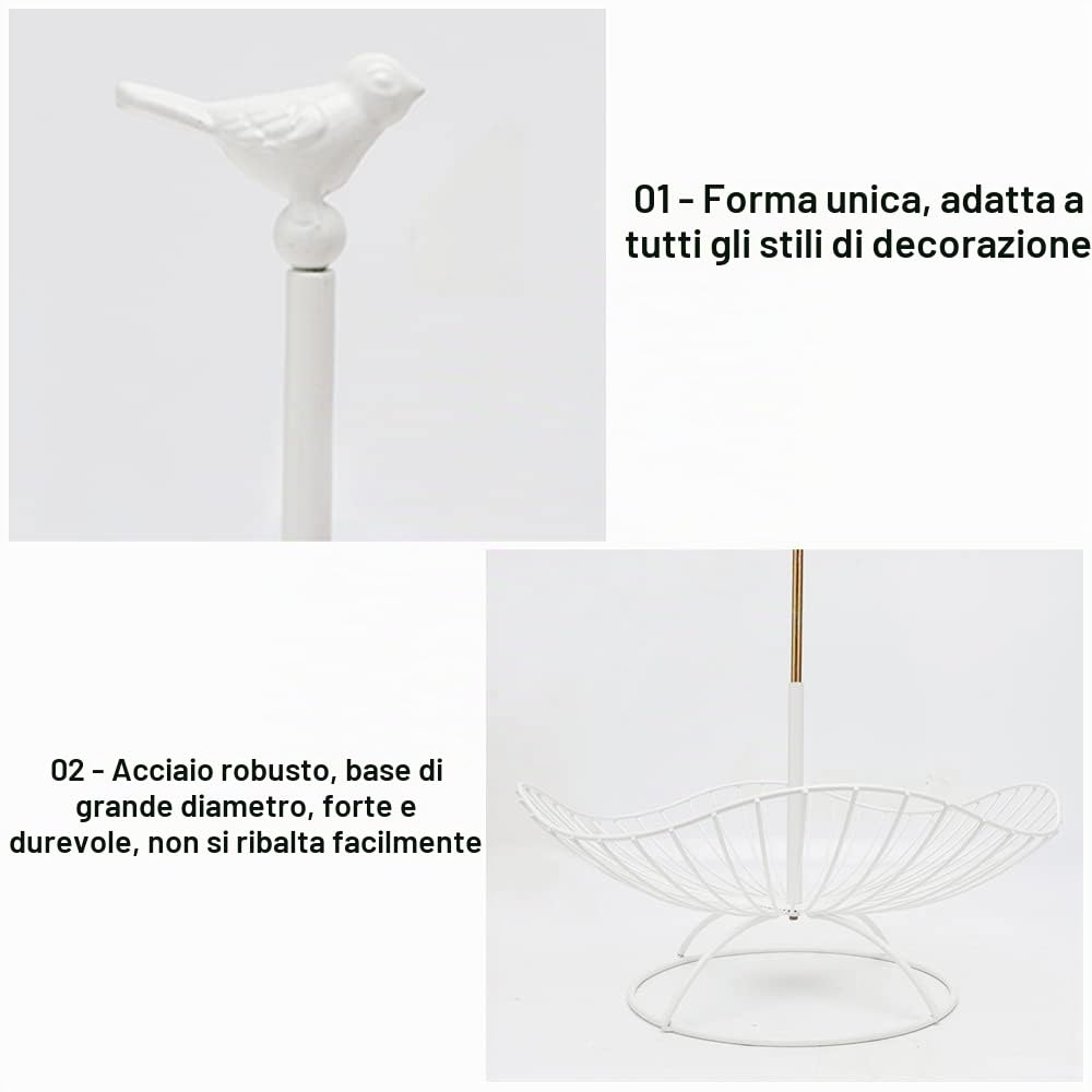 Espositore per frutta a 3 ripiani per più spazio sul piano di lavoro, bianco, in metallo, con 3 scomparti di archiviazione, dimensioni: 31 cm, 25 cm, 20 cm