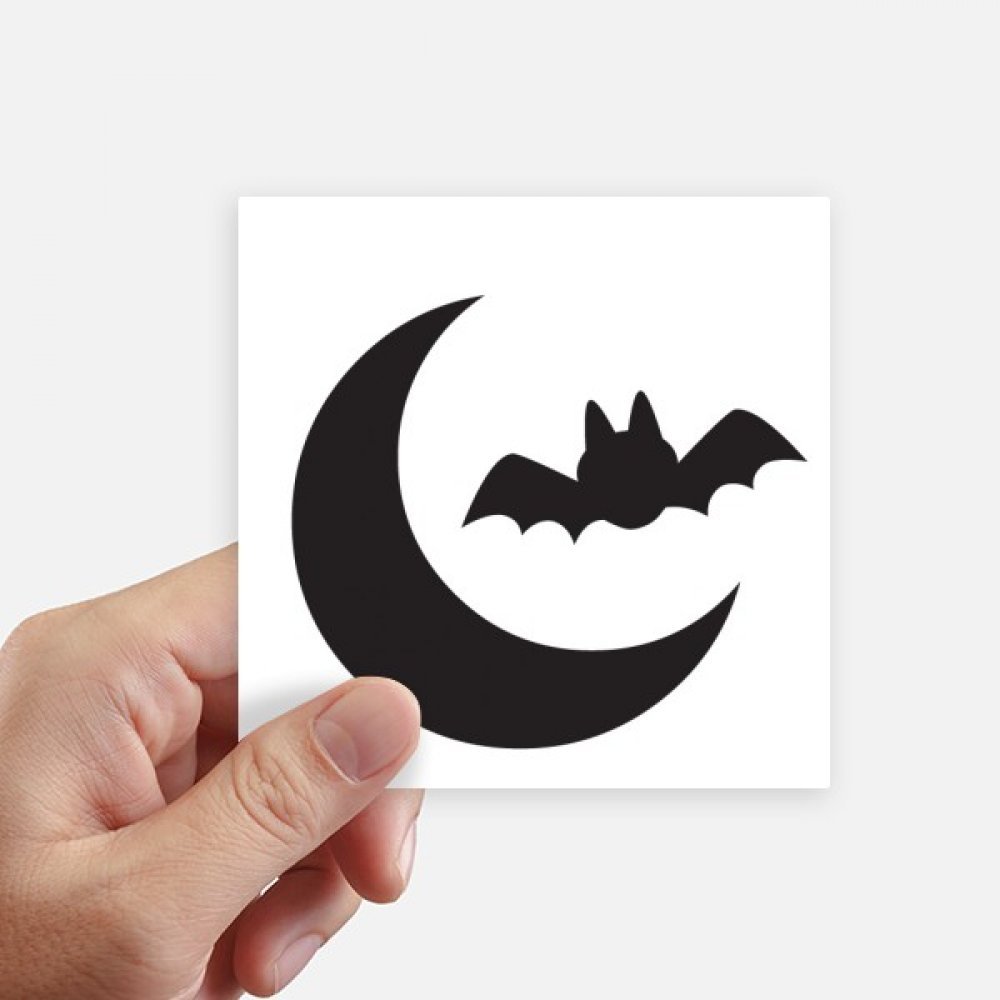 Autocollant Halloween lune bat sticker carré multicolore décoration murale pc portable motobike