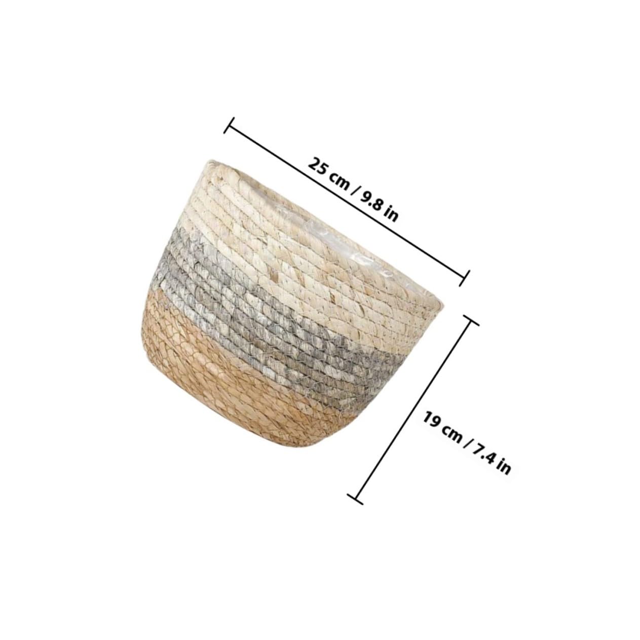 DOITOOL Paniers Tressés en Paille Cache-Pot Décoratif Lot de 2 Créant Une Ambiance Estivale Chaleureuse pour Plantes et Fleurs pour Terrasse