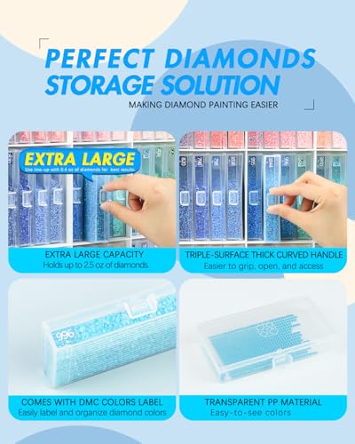 Image of forever young 48PCS Extra Large Diamond Art Storage Containers Trays＆Stand