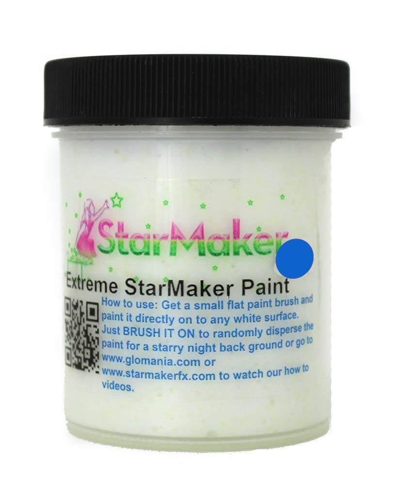 StarMaker Glow in the Dark Extreme FX neutral invisible Large Crystal UV Reactive Paint (Blue)