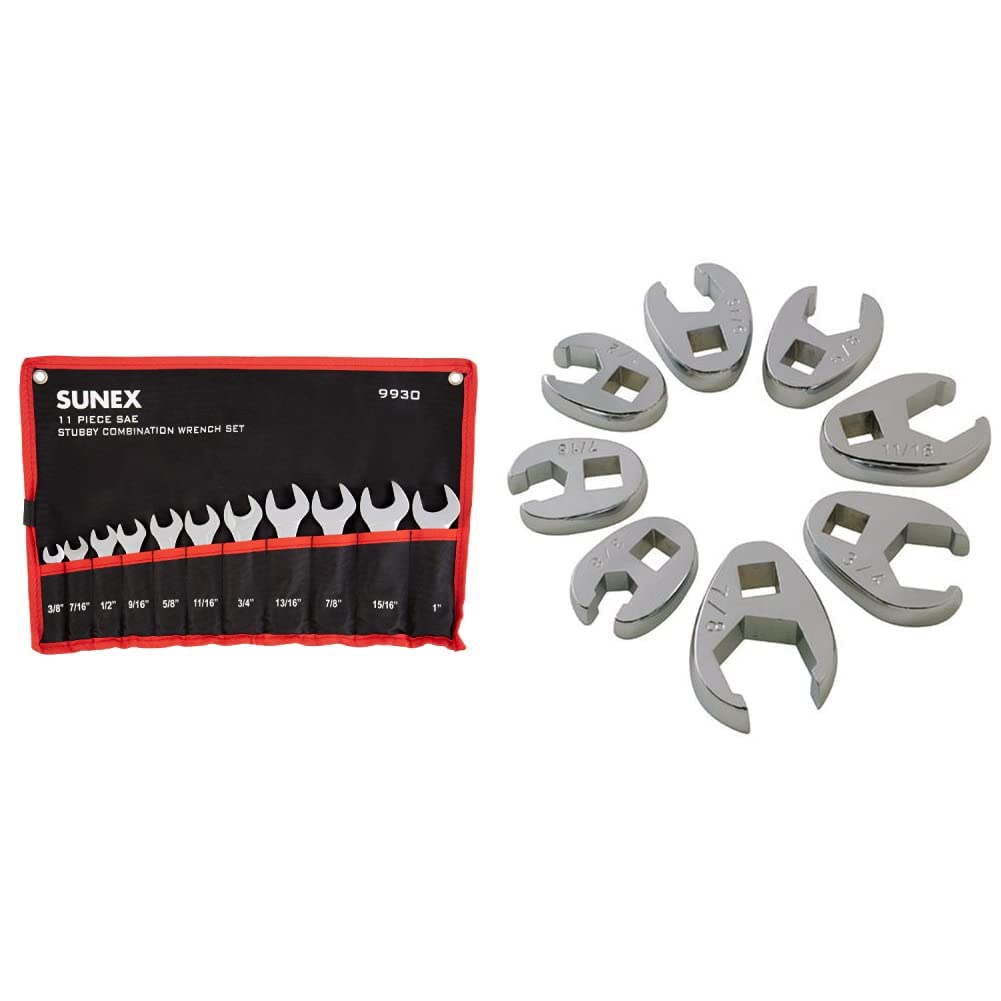 Sunex Tools Stubby Wrench Set (11-pc) and Flare Nut Wrench Set (8