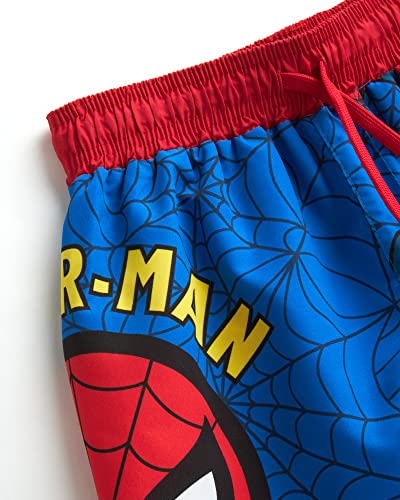 Marvel Avengers Boys? Swim Trunks ? Spider-Man, Captain America Swimsuit ? Upf 50+ Quick Dry Bathing Suit For Boys (2T-12), Size 5-6, Spider-Man Blue Web #TOP2