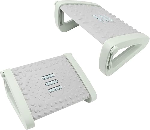 Miniatura 9 de Fydun Under Desk Footstool 6 Height Ergonomic Footstool with Massaging Texture and Rollers for Office White Wide Range of Uses (Green)