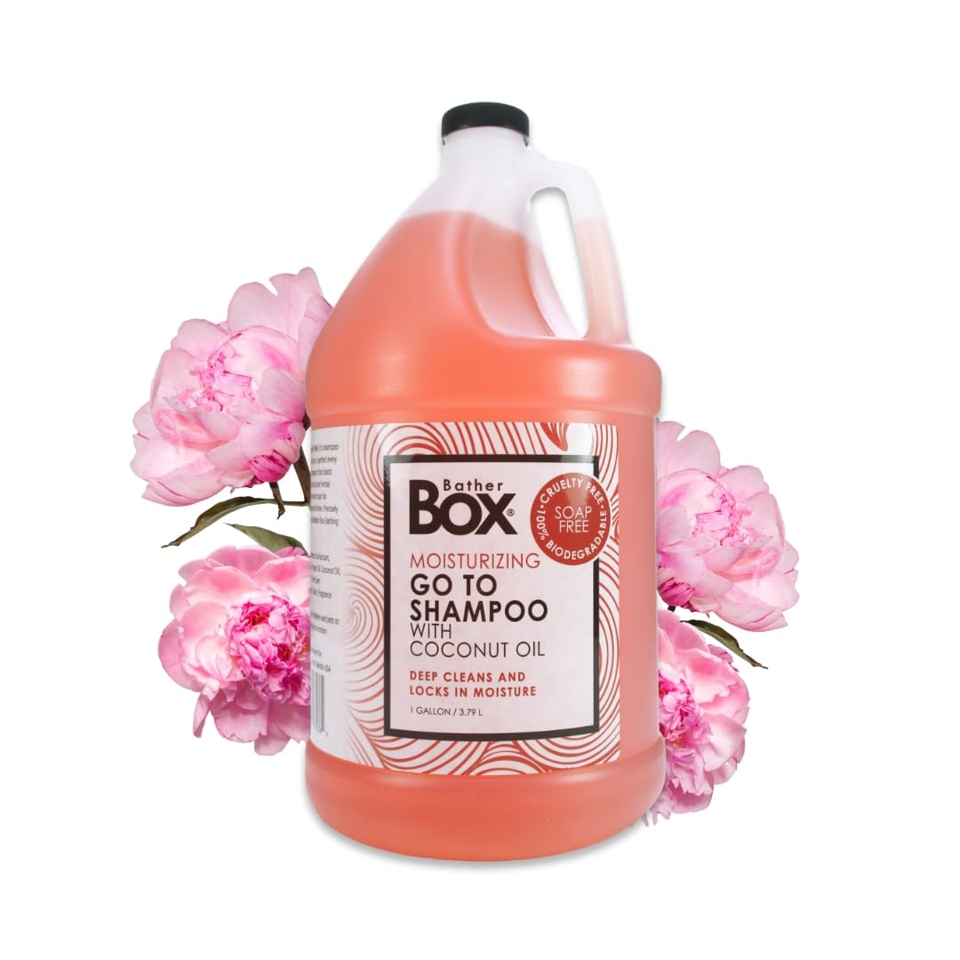 BatherBox Go to Dog Shampoo, 1 Gallon - Professional Grooming Grade, Naturally Derived, Moisture-Rich Coconut Oil and Herbal Extracts, Calms Dry Itchy