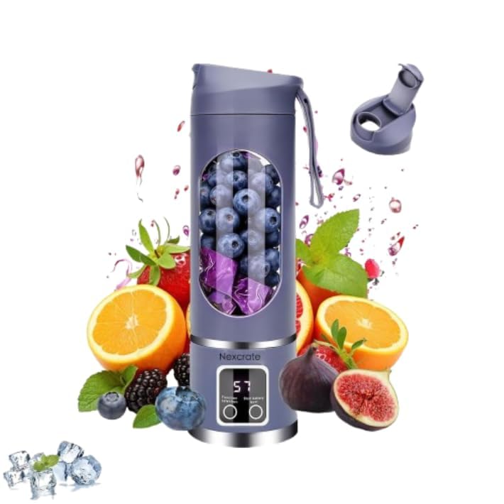 Electric Juicer Blender Portable USB Rechargeable Smoothie Maker 6 Blade 3 Gears Juicing Cup Mixer Bottle for Fruits & Vegetables Mini Personal Blender for Shakes, Juice-picture-30