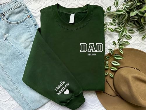 Custom Dad Embroidered Sweatshirt, Custom Sweatshirts for Men, Girl Dad Sweat for Men, Customized Black4