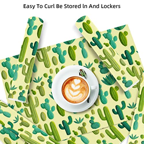 Lot de 6 sets de table antidérapants cactus vert jaune résistant à la chaleur