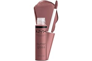 Coco Cosmetics Butter Gloss, Non-Sticky Lip Gloss in Cinnamon Roll (Dusty Nude Mauve)