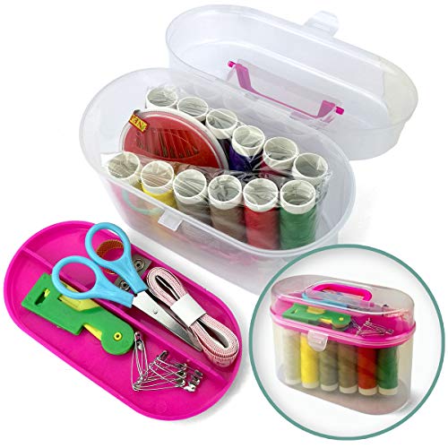 Faden & Nadel - Juego de costura (50 piezas, en práctica caja de plástico)