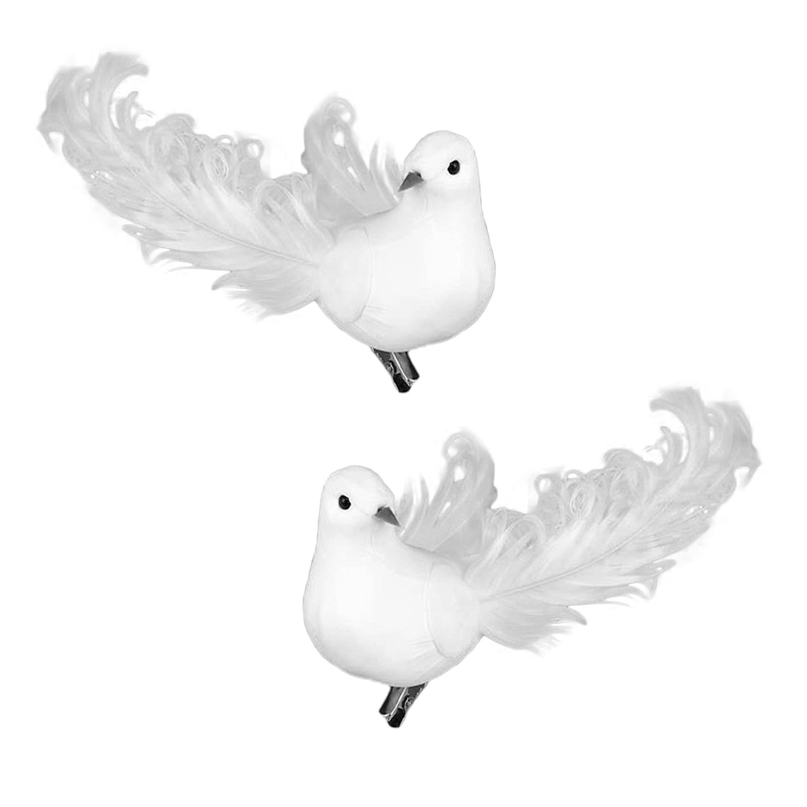 Colombe Pasqua Confezione Da 12 Colombe Bianche Artificiali Con Clip - Decorazioni Natalizie, Per Alberi, Ghirlande, Matrimoni, Mini Uccelli Piumati Mini Uccelli Piumati Clip