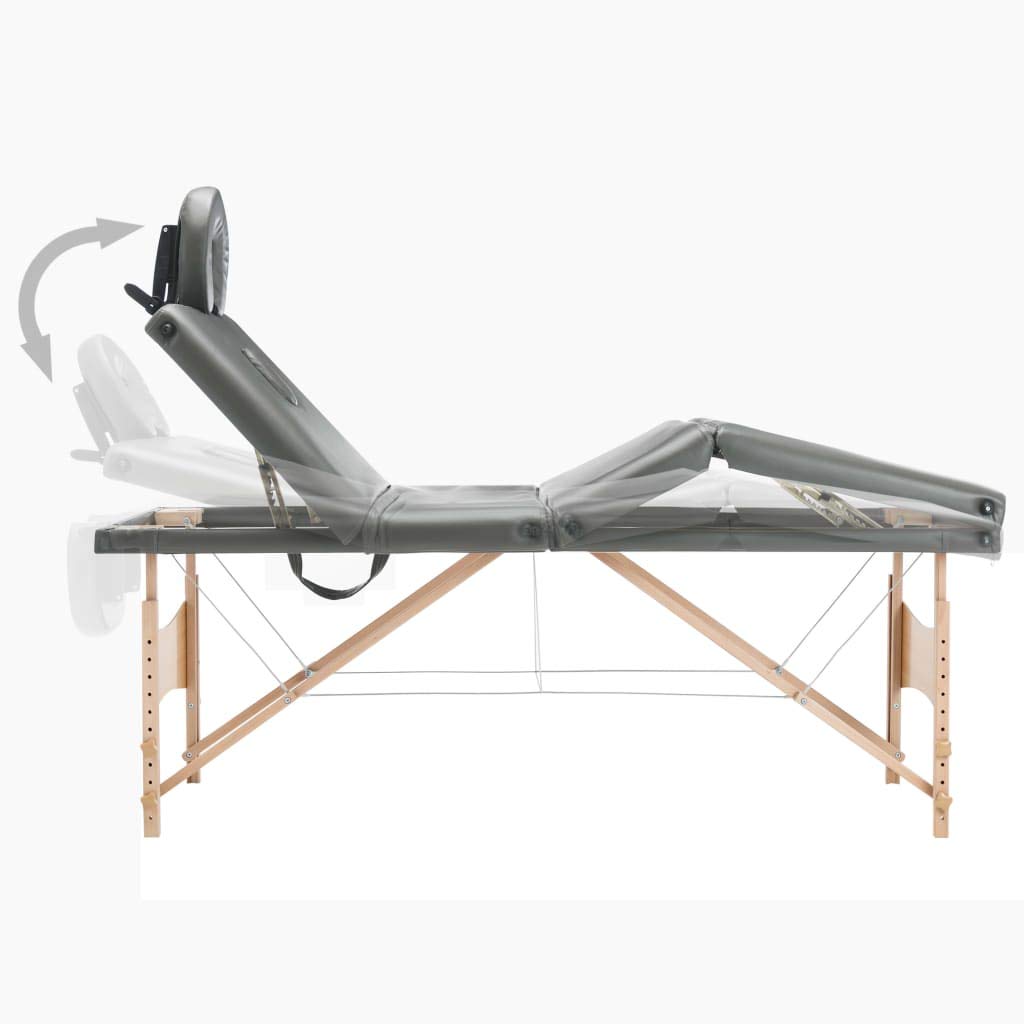 Generisch Massageliege 4-Zonen Holzgestell Anthrazit 186x68 cm,Gesundheit & Schönheit,Körperpflege,Massage & Entspannung,Massagetische,17.85KG,110173