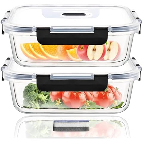 Hcrvvi Airtight Glass Food Storage Containers Cover
