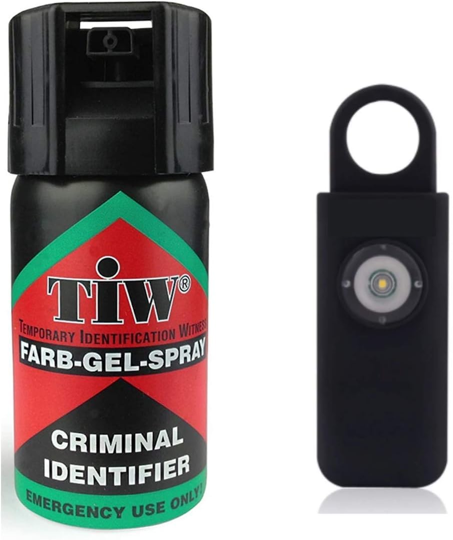Farb Gel Self Defence Spray UK Legal x1 Criminal Identifier Spray for Personal Protection PLUS Personal Alarm Self Defence Keychain