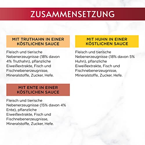 Gourmet Mon Petit Intense Katzenfutter nass, Geflügel-Variationen, 8er Pack (8 x 6 Beutel à 50g)