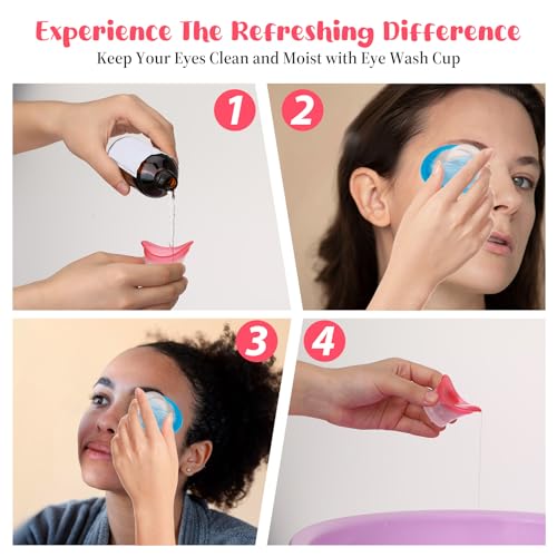 2 Stücke 10ml Silikon Augen Bade Tasse AugenspüLung Weiche Augen Waschschale Augendusche Wiederverwendbar Badewanne Tragbare Augenbadewanne Augenreinigung Werkzeug für Brillen Pflege Beruhigung Müder