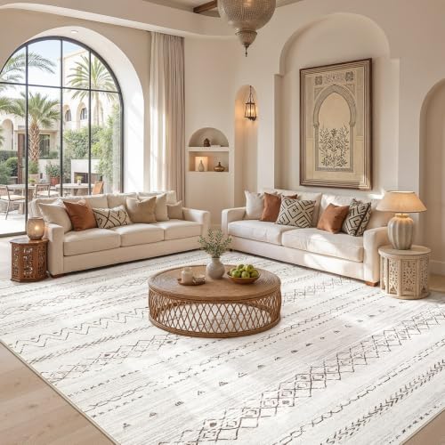 Image of cotiled Boho 5x8 Area Rugs for Living Room: Soft Moroccan Washable Rug