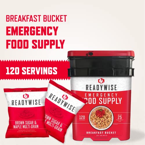 Readywise Emergency Food Freeze-Dried, Non-Perishable Breakfast Variety Pack, Great For Camping Meals Or Disaster Preparedness, 120 Servings #TOP1