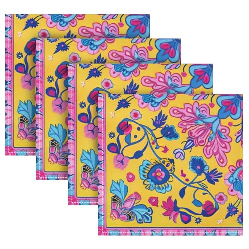 Servilletas de Tela Qilmy Mexicano Flores Set x6 20x20 in miniatura 5