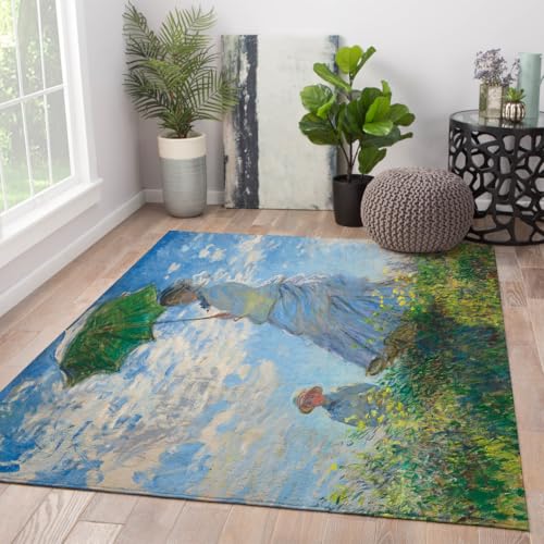 Tapis antidérapant 120x180cm évite les chutes dans le salon bleu