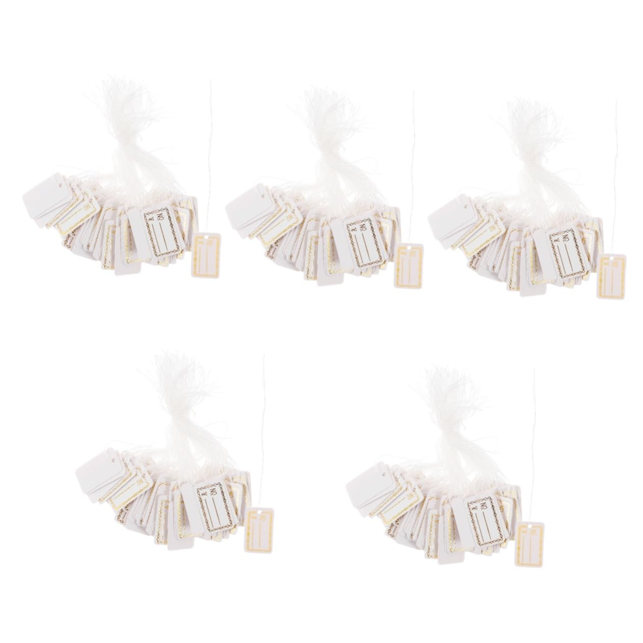 OSALADI 5 Series Etiquetas De Visualización Vistoso Etiquetas De Corbata Etiquetas De Ensartadas A Granel Colgante De Etiquetas De Joyas Dorado Papel 500 Piezas X 5