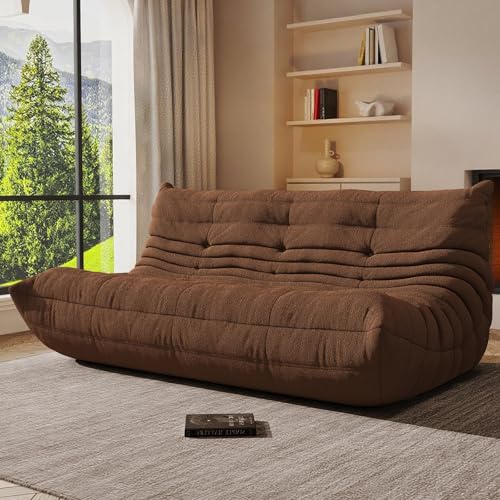 Image of Giant Bean Bag Chair, Oversized Cloud Soft Memory Foam Bean Bag Sofa, Vacuum Compressed No Assembly Comfortable Lounge Couch for Living Room Family Rest Leisure Use (Coffee, 3-Seater)