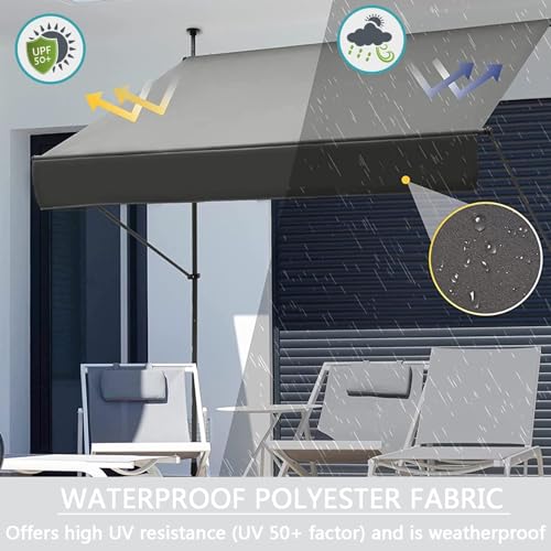 Toldo retráctil con protección UV y lona ajustable para puertas exteriores 5
