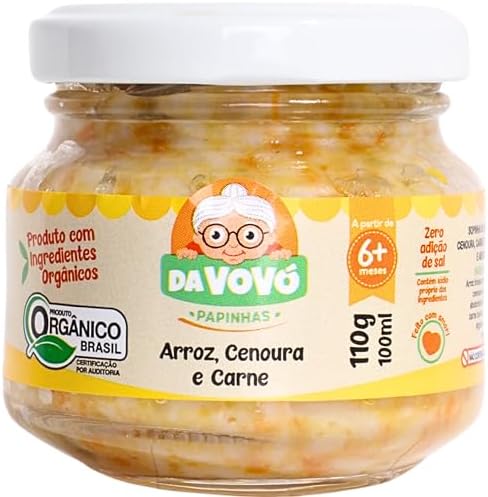 Introdução Alimentar: O Que É, Quando Começar e Como Aplicar o Método BLW com Segurança 20 Da Vovó, Papinha Infantil, Linha +6, Orgânica, Sabor Arroz, Cenou...