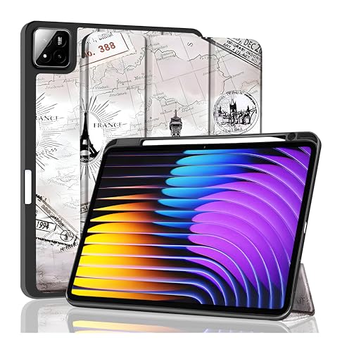 Image of ProElite Cover for Xiaomi Mi Pad 7 /7 Pro 11.2 inch Cover, Soft Flexible Flip Case Cover with Pen Holder for Xiaomi Pad 7 /7 Pro 11.2 inch, Support Auto Sleep Wake, [Recoil Series] - Eiffel