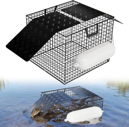 Floating Turtle Trap for Outdoor Water Solutions Humane Snapping Trap Bait-Free & Reusable Turtle Traps for Pond Owners
