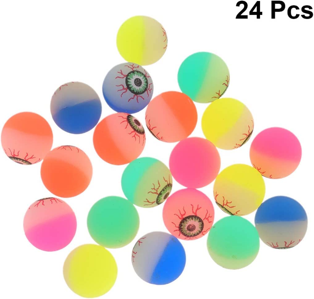 D Moto World DMW 24 Pieces Bouncy Balls 30 mm Diameter Bouncy Ball Party Bags Fillers for Kids Large Assorted School Prize Festival Gifts (Medium 24 Pieces) 2