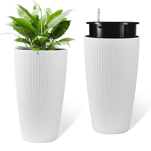 Vigo huseeo 22" Tall Planter Set of 2, Large Self