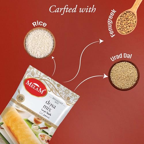 MELAM PURE AND AUTHENTIC Plain Rice Dosa Mix 1 Kg | Quick & Easy To Make South Indian Breakfast - Image 4 thumbnail