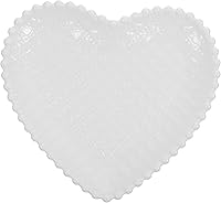 Vista 1 de Hemoton Plato de ensalada de postre en forma de corazón, platos llanos de cerámica de 6.9 pulgadas, platos de corazón para postres, aperitivos