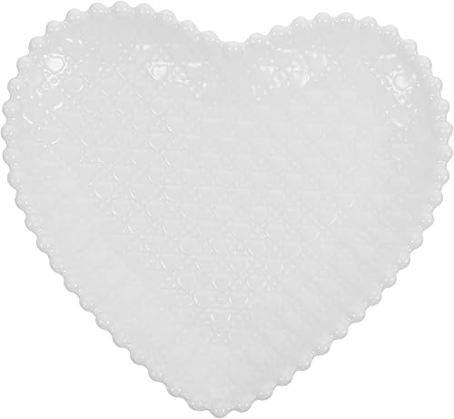 Hemoton Plato de ensalada de postre en forma de corazón, platos llanos de cerámica de 6.9 pulgadas, platos de corazón para postres, aperitivos,