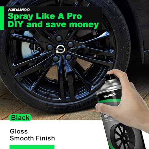 Image of NADAMOO Gloss Black Spray Paint for Wheels
