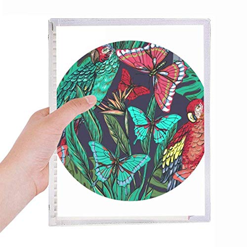 Carnet de notes en spirale rechargeable feuilles fleurs oiseau pour dessin