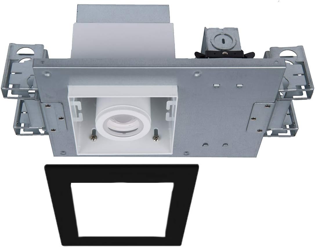 WAC Lighting MT-4110T-927-WTBK Silo Multiple Single New Construction IC-Rated Airtight Light Engine Housing & LED, White Black