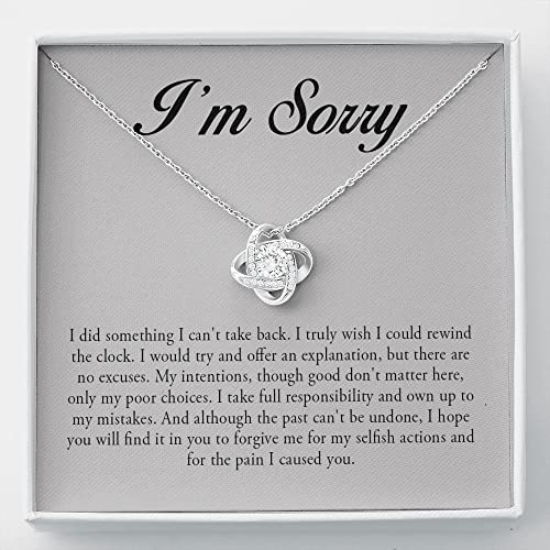I Am Sorry, Love Knot Necklace, Apology Gift For Her, Forgiveness Gift for Girlfriend, I’m Sorry Gift For Wife, Gift To Say You Are Sorry, Peace Offering Gift